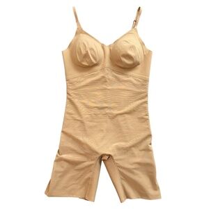 HONEYLOVE Womens Beige SuperPower Mid Thigh  Bodysuit Size L   NEW without Tags